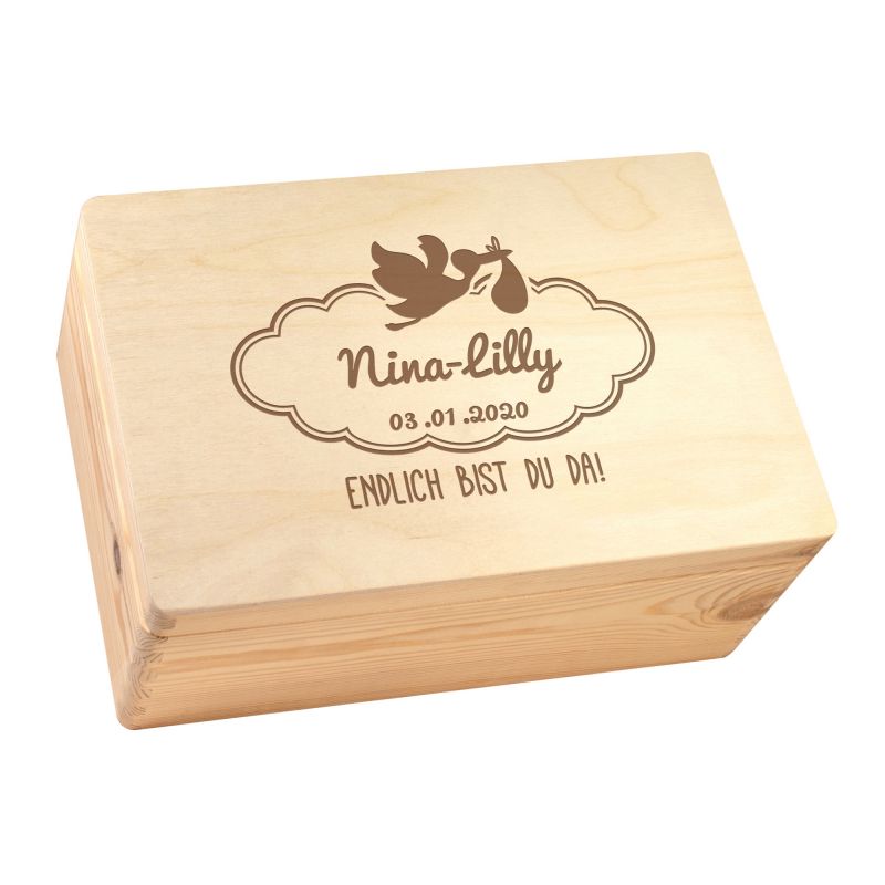 Holz Memory Box Zur Geburt Personalisierte Erinnerungsbox