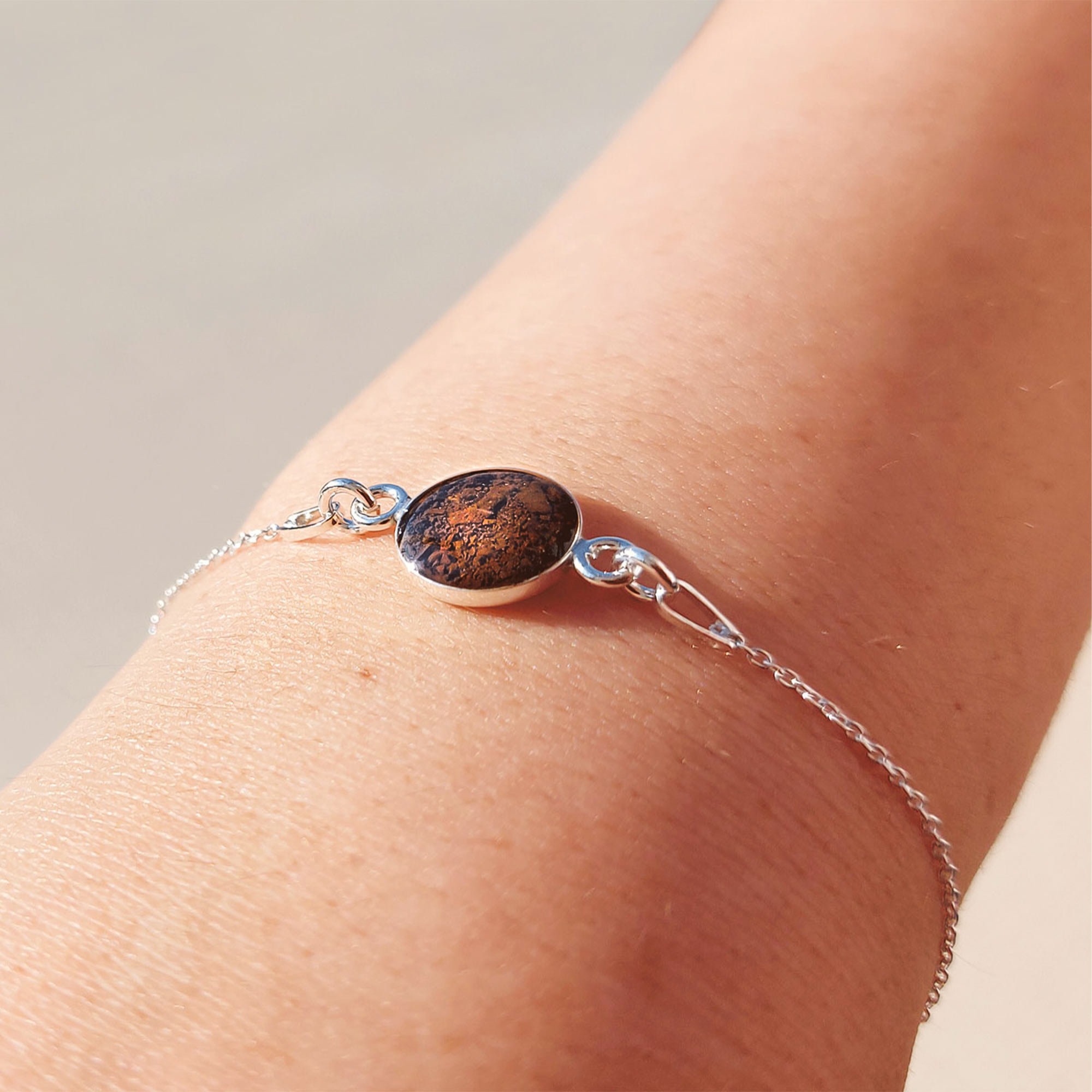 Meteorit Silber Armband - Echter Sternenschmuck