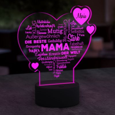 LED Herz für Mama - Personalisiertes Dekolicht