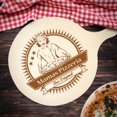 Pizzabrett mit Gravur - Mamas Pizzeria