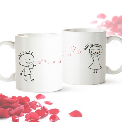 Romantisches Tassen Set - Liebespaar